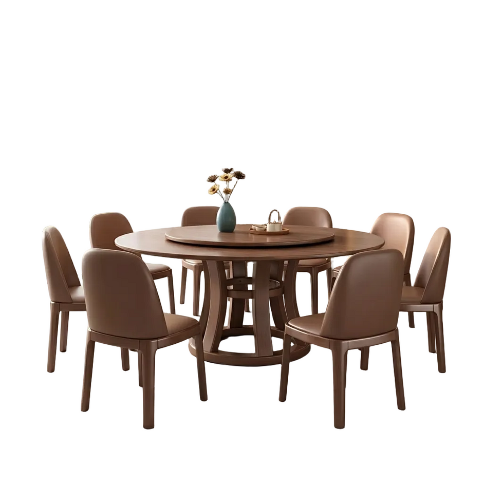 Round Wooden Dining Table Set With 6 Chairs / Ruchi