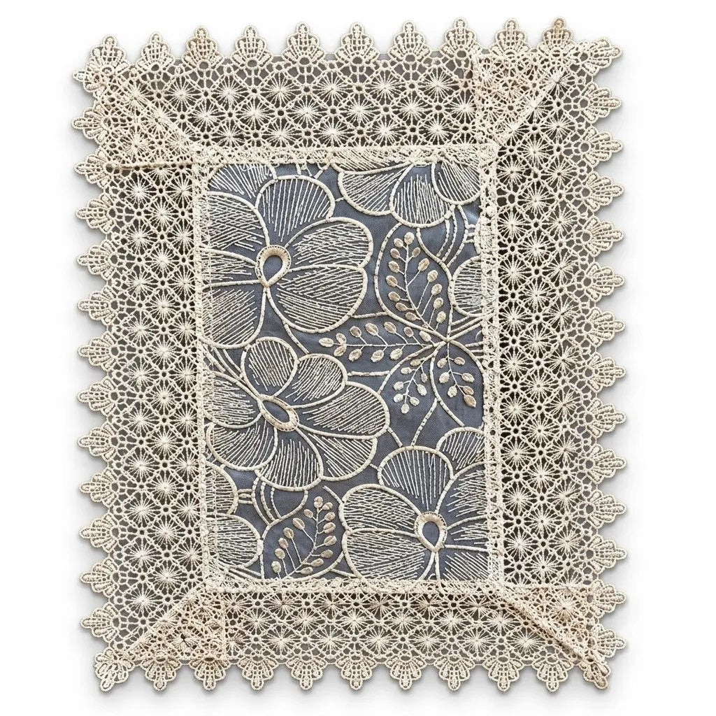 Cotton Linen Floral Design Placemat Set of 5 / Ruchi 