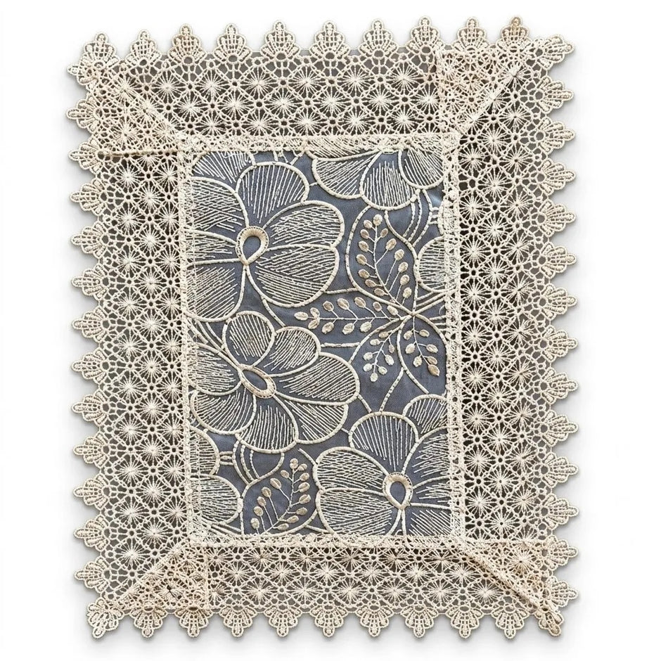 Cotton Linen Floral Design Placemat Set of 5 / Ruchi 