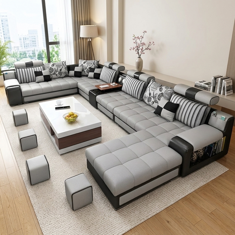 Multifunctional Contemporary Fabric Sectional Sofa / Ruchi