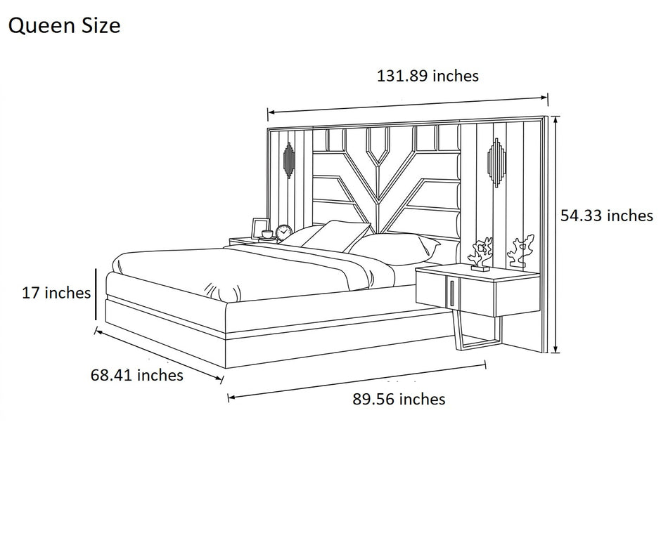 Modern Fabric Bedroom Set / Ruchi