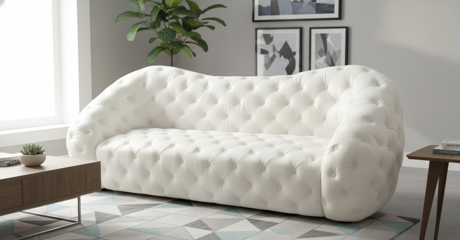 Modern 3 Seater Leather Sofa / Ruchi