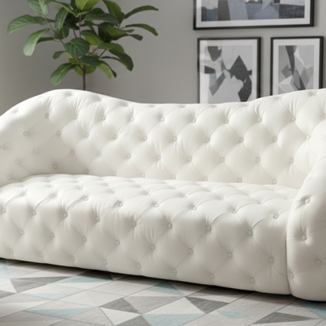 Modern 3 Seater Leather Sofa / Ruchi