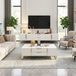 Elegant Wooden Coffee Table And TV Stand Set