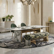 Rectangular Marble Dining Table Set With Bench / Ruchi