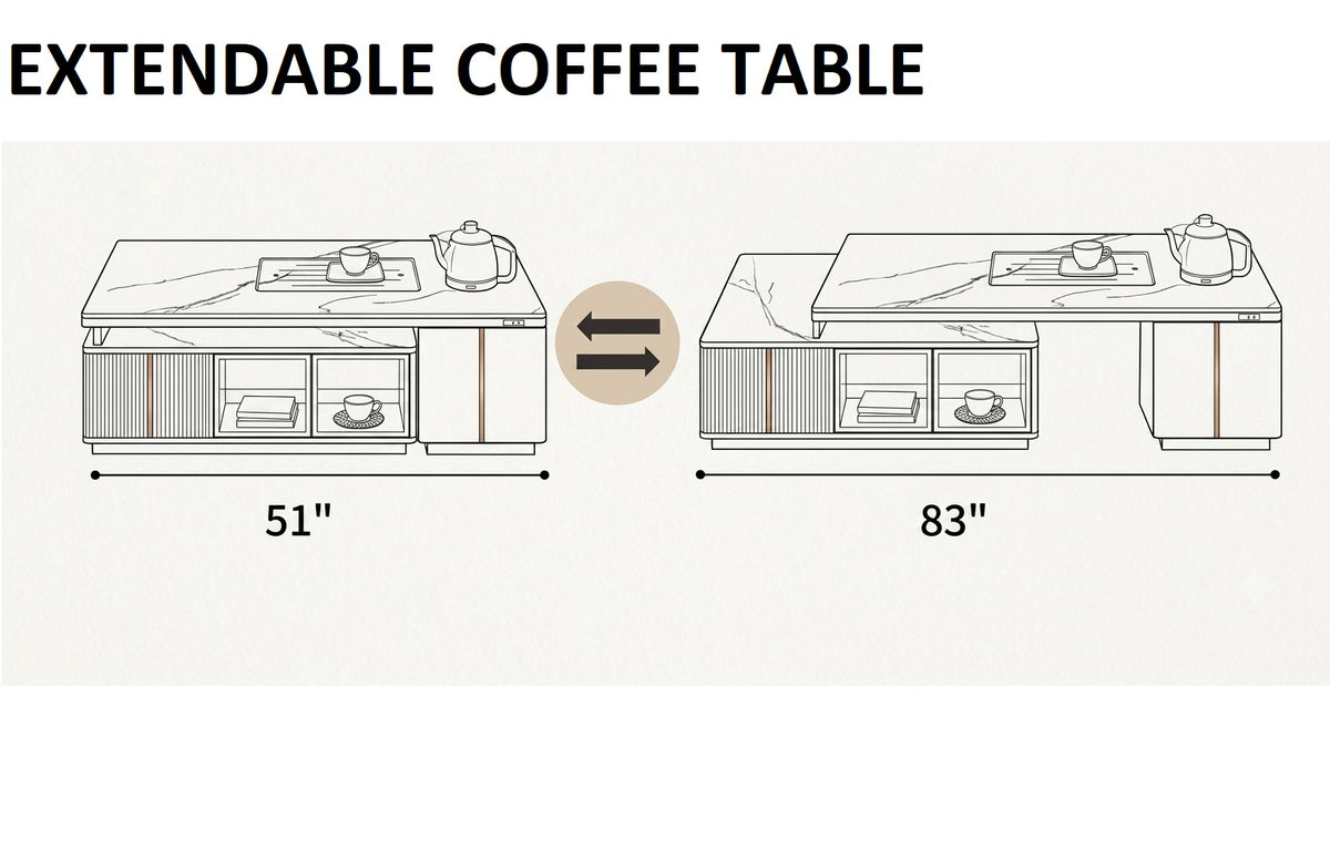 Extendable Coffee Table With TV Stand