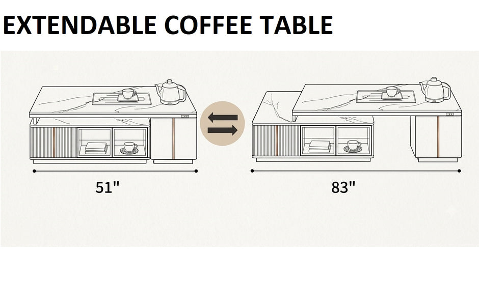 Extendable Coffee Table With TV Stand