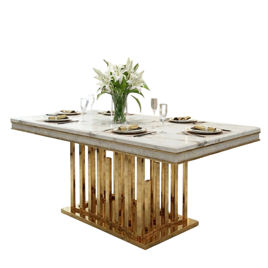 Marble Dining Table Set For 6