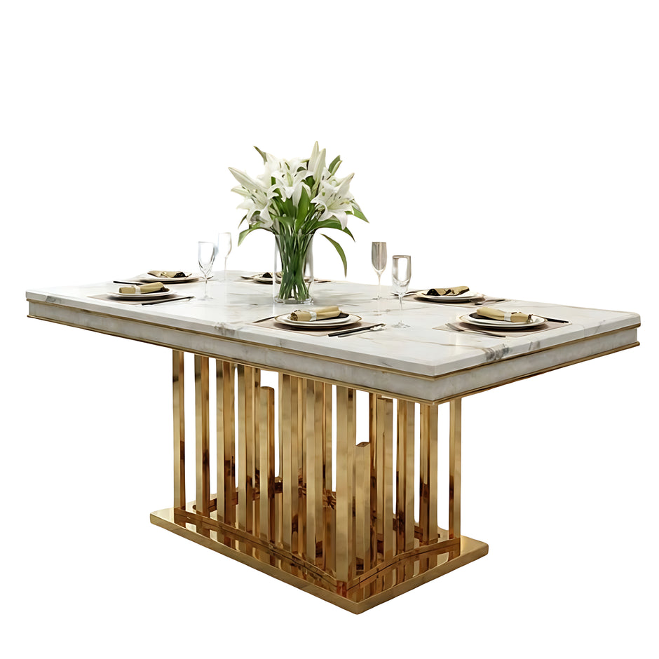 Marble Dining Table Set For 6 / Ruchi