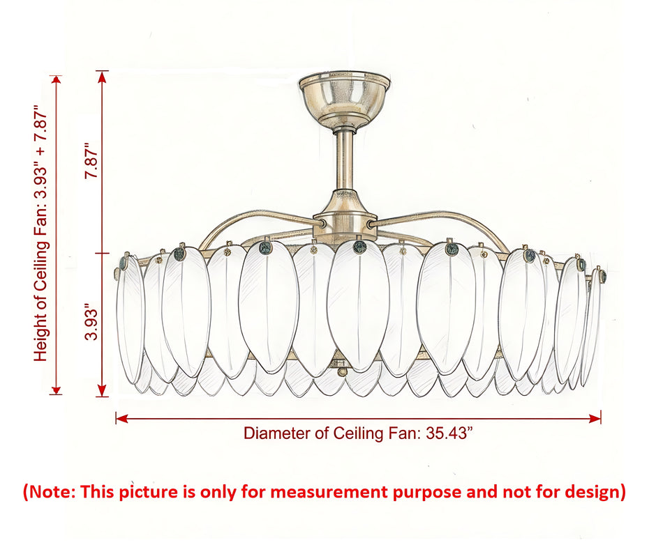 Remote Control Ceiling Fan With LED Light / Ruchi