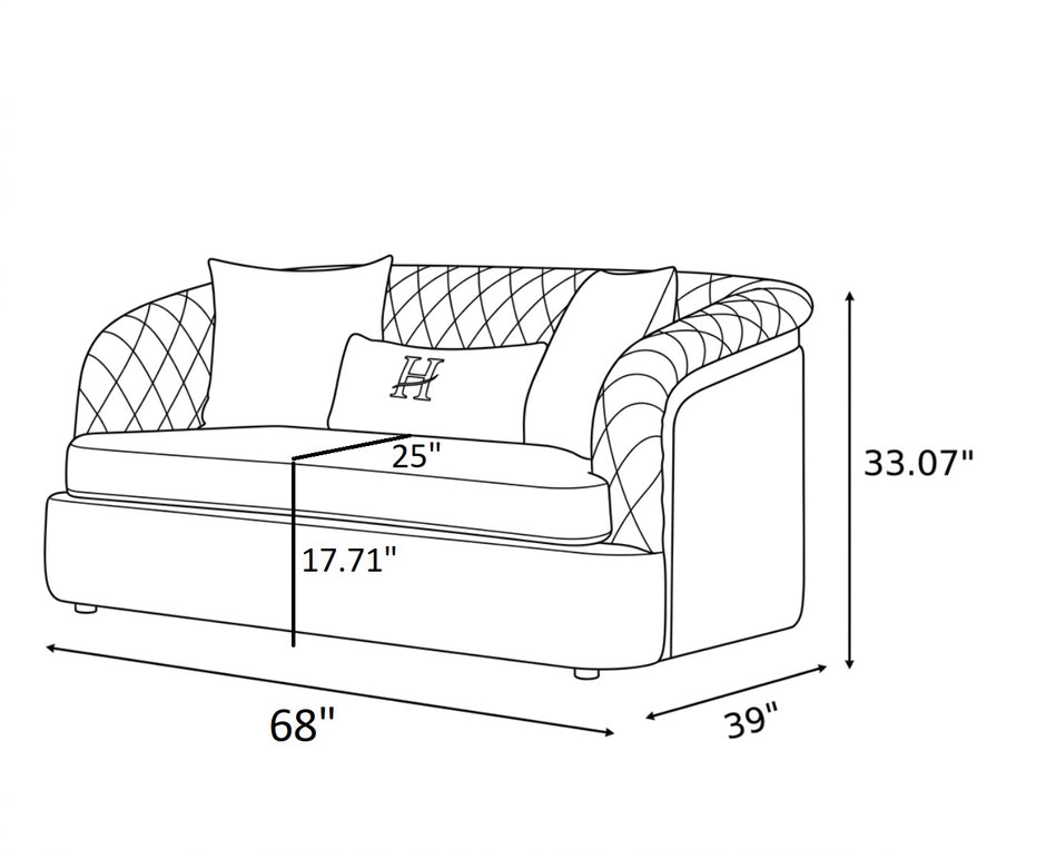 Luxurious 3 Pieces Velvet Fabric Sofa Set