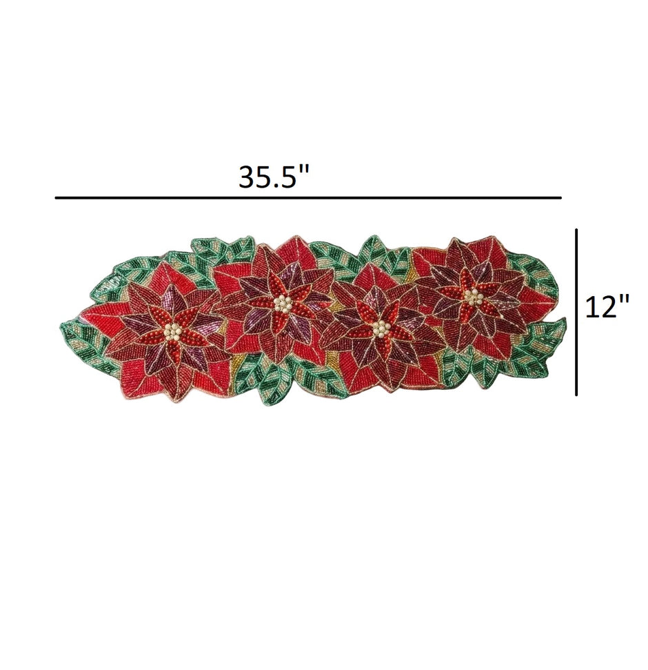 Floral Cutwork Multicolor Beaded Runner / Ruchi