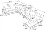 U-Shape Leather Fabric Modular Sectional Sofa / Ruchi