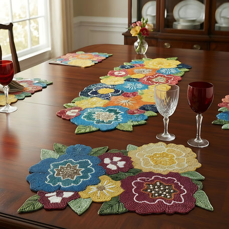 Elegant Beaded Table Runner / Ruchi