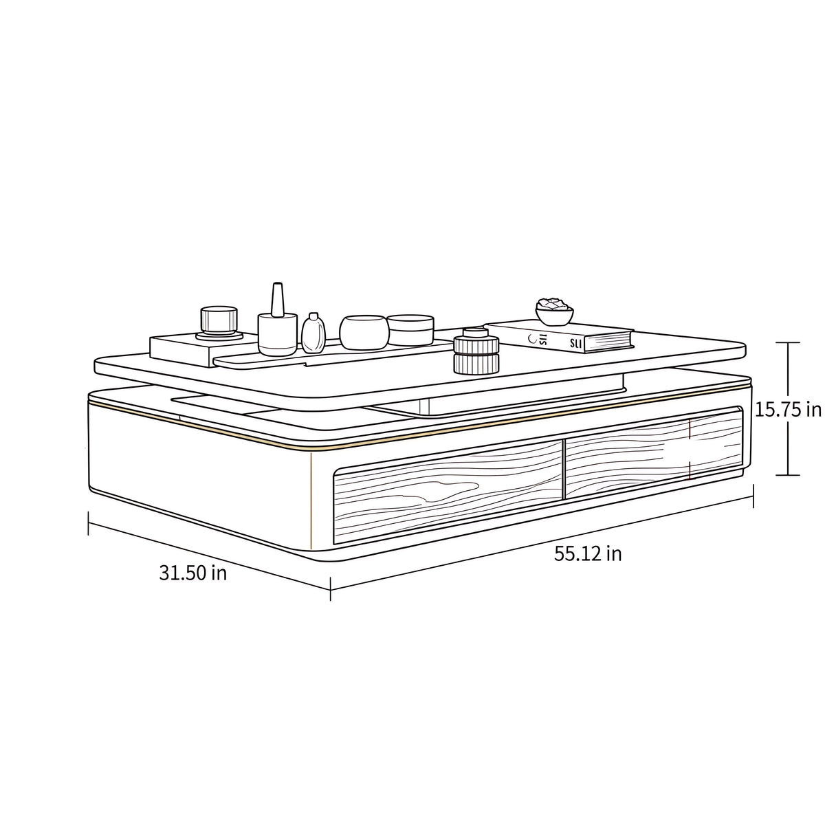 Modern Wood Table Top Coffee Table / Ruchi