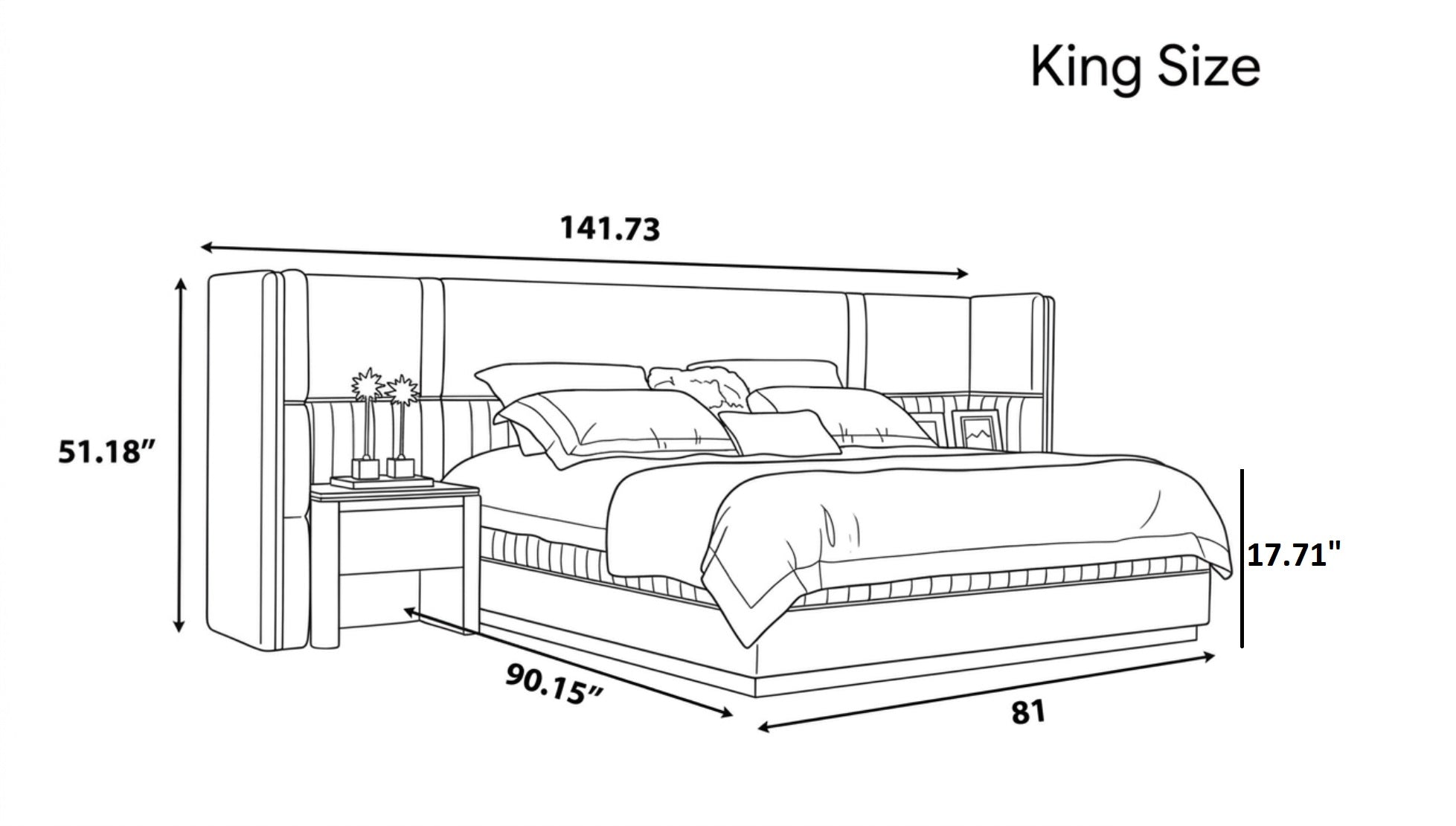Luxurious U Shaped Headboard Velvet Upholstered Bed / Ruchi