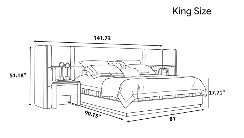 Luxurious U Shaped Headboard Velvet Upholstered Bed / Ruchi
