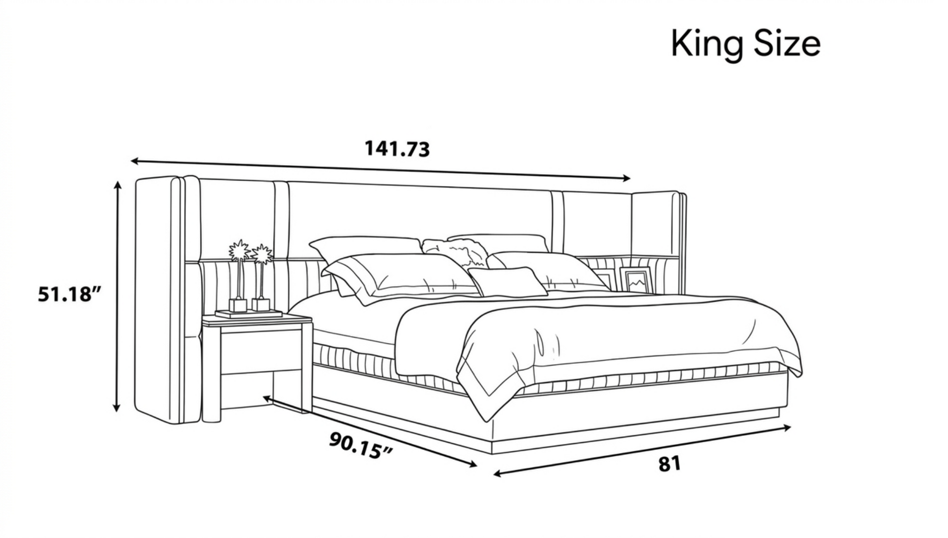 Luxurious U Shaped Headboard Velvet Upholstered Bed / Ruchi