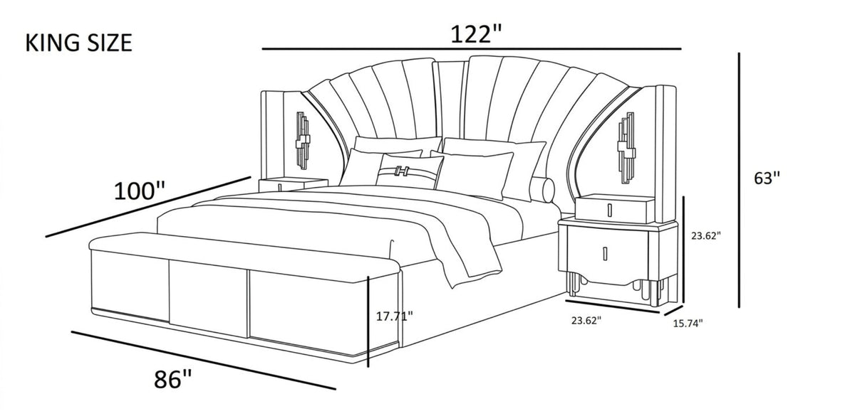 Modern Leather Upholstered Bedroom Set