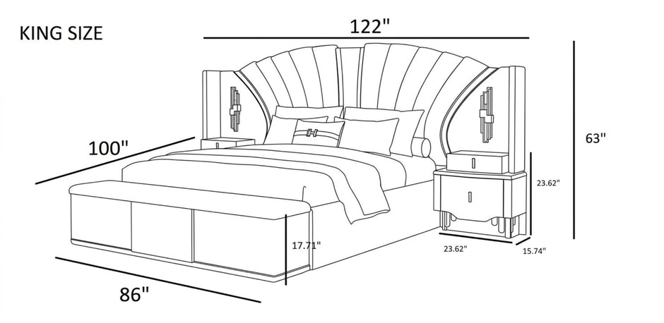 Modern Leather Upholstered Bedroom Set