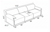 Chenille Fabric Remote Control Extendable Sofa Bed