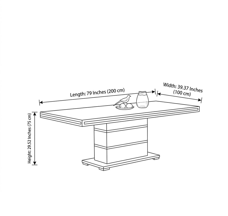 Modern Wooden Top Rectangular Dining Table / Ruchi