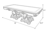 90-Inch European Wooden Dining Set For 8