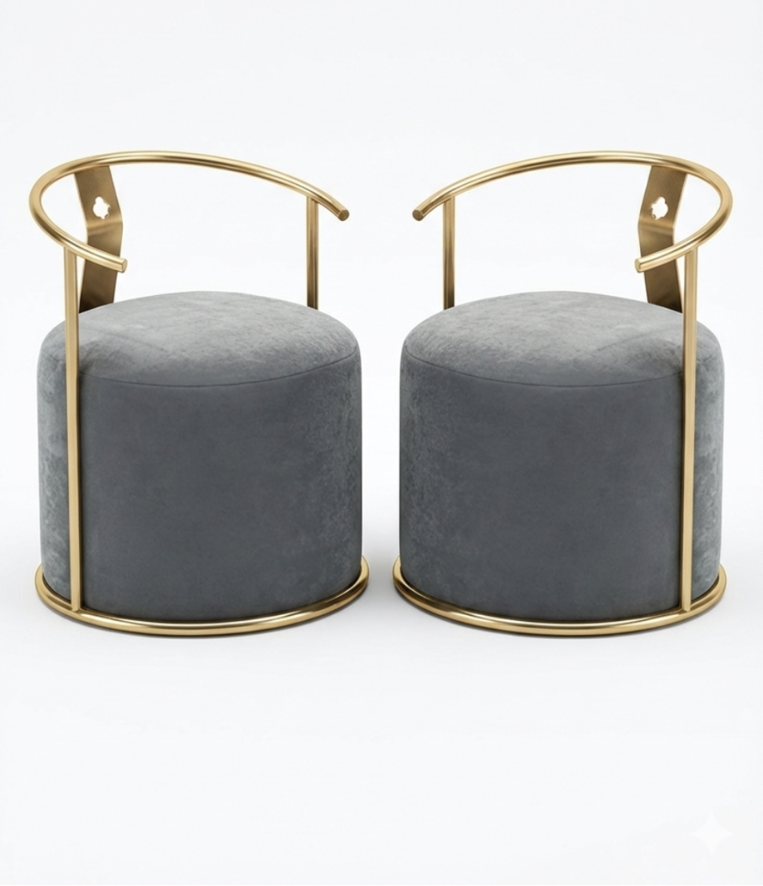 Round Table With 2 Piece Velvet Accent Chairs