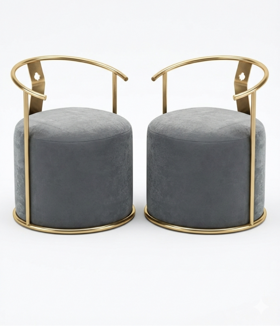 Round Table With 2 Piece Velvet Accent Chairs