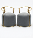 Round Table With 2 Piece Velvet Accent Chairs