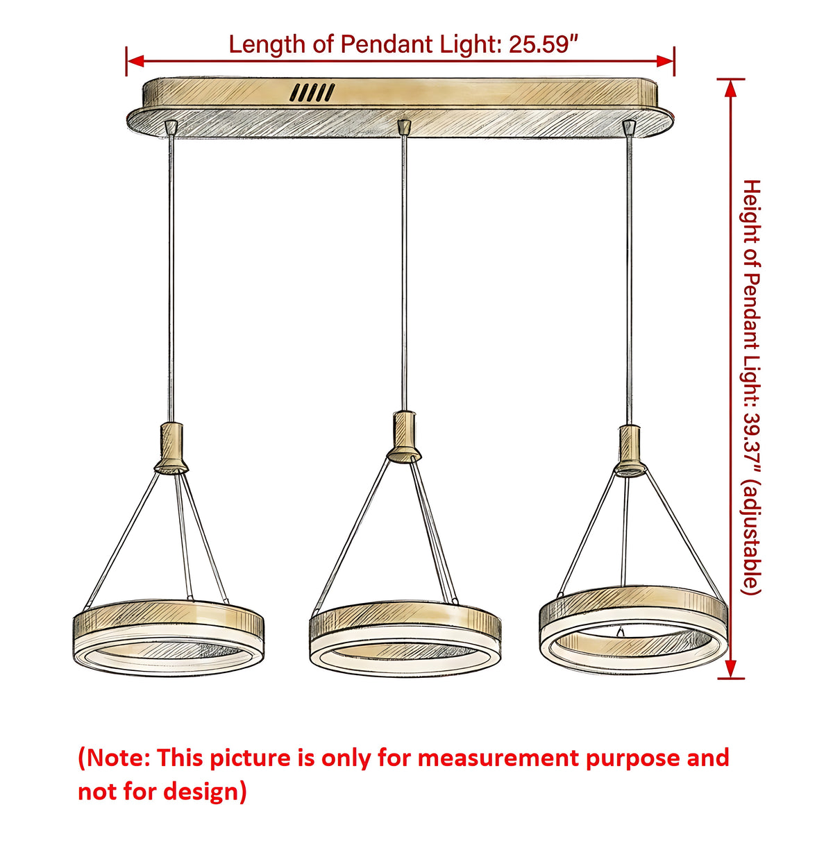 LED Remote Control Pendant Light Fixture / Ruchi