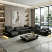 Power Reclining Leather Sectional Sofa With LED