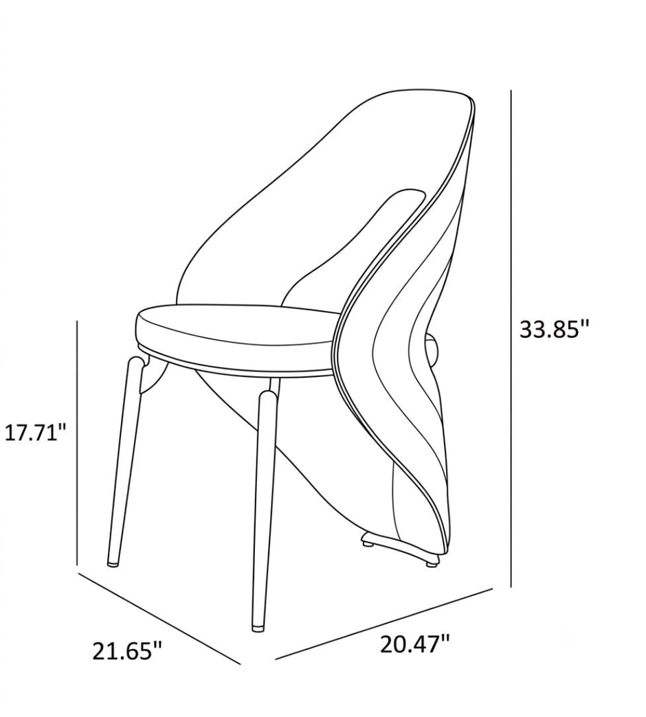 Microfiber Fabric Dining Chairs Set Of 2 / Ruchi