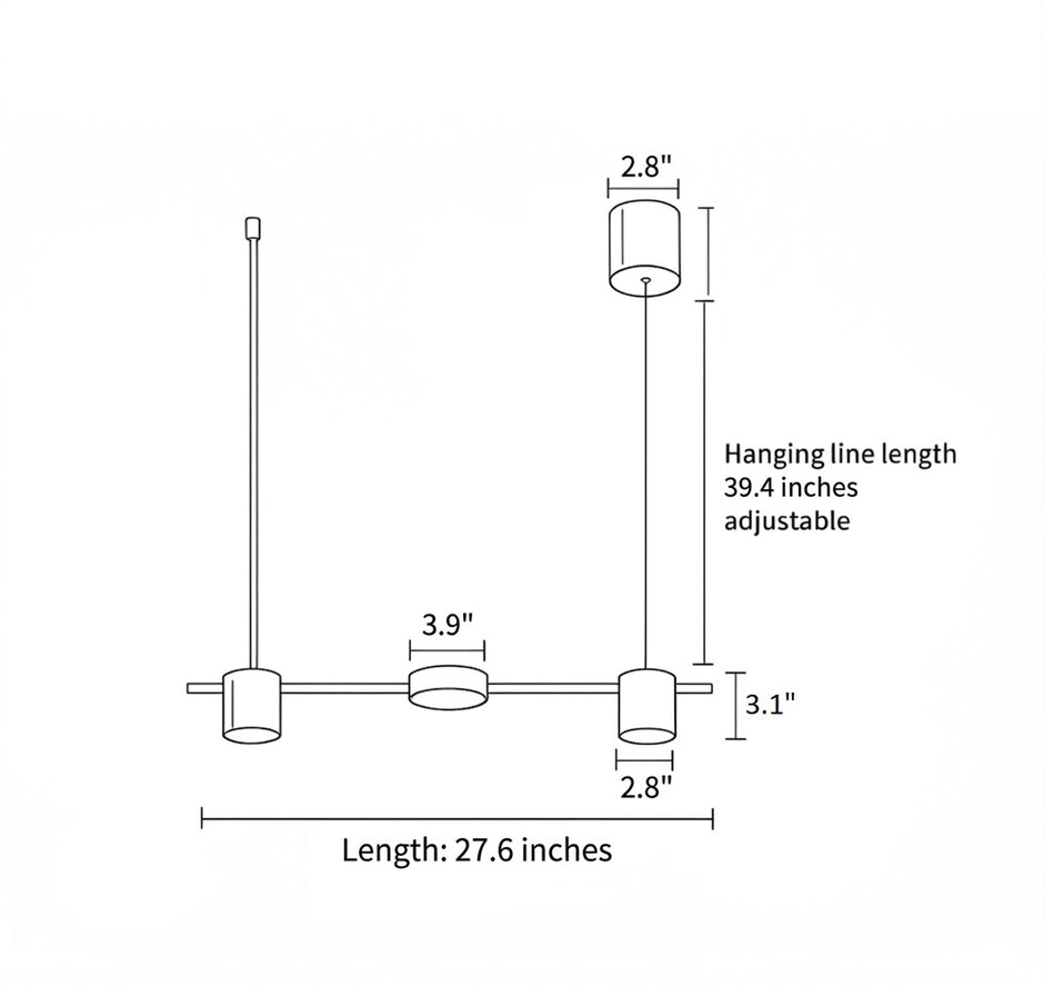 Modern Minimalist LED Linear Pendant Light Chandelier