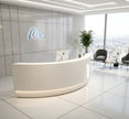 Modern LED 105 Inch Curved Wooden Reception Desk / Ruchi 