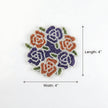 Multicolor Floral Beaded Round Table Coaster Set of 2 / Ruchi