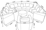 Opulent Leather Round Sectional Sofa