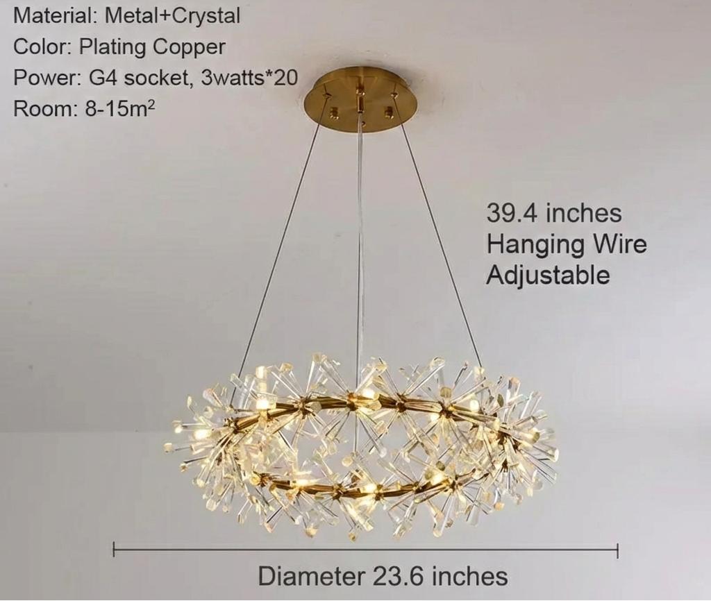 Modern LED Light Crystal Chandelier For Bedroom