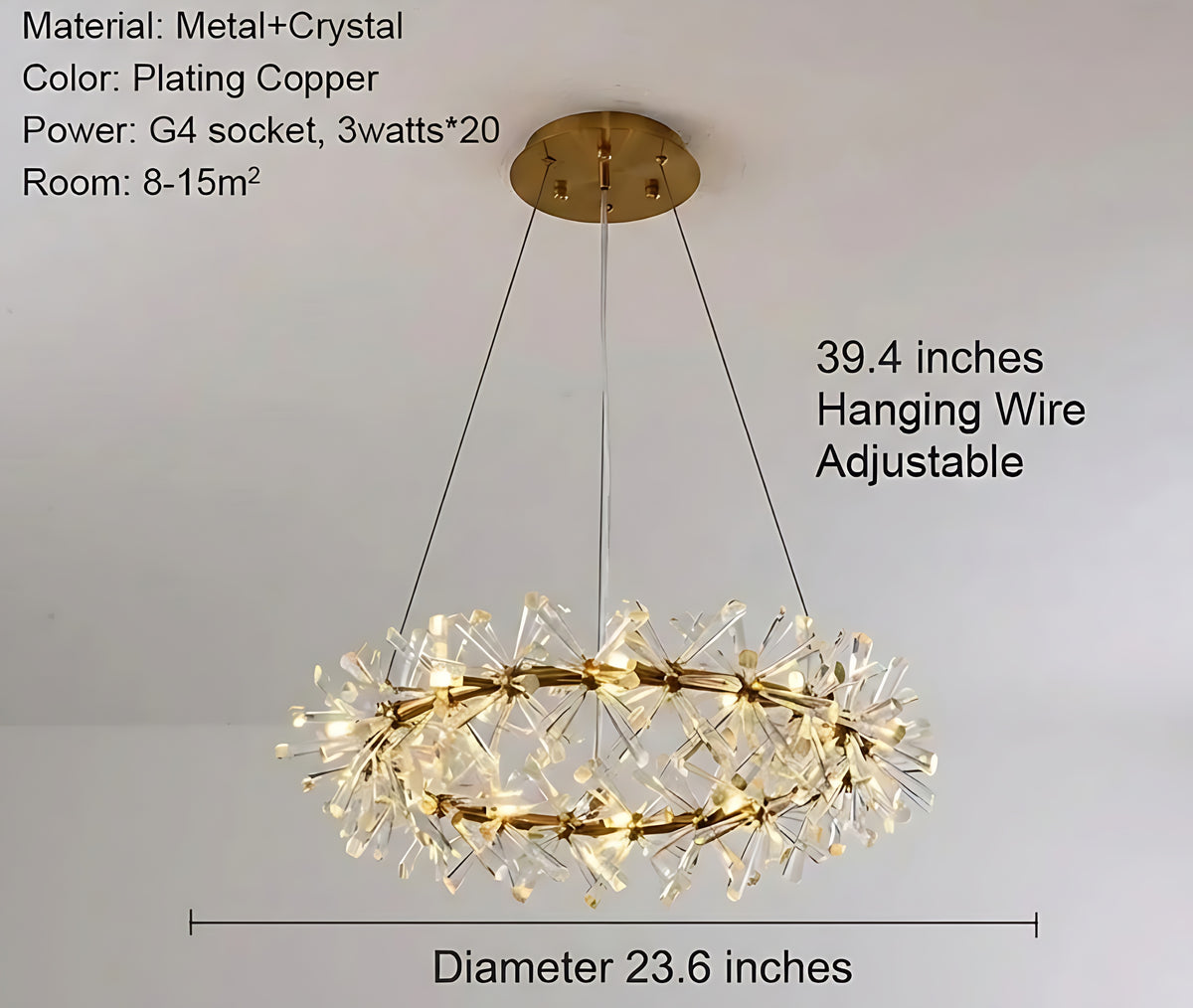 Luxury LED Crystal Chandelier Lamp / Ruchi