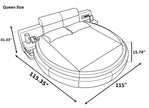 Modern Leather Round Bed With Headboard / Ruchi