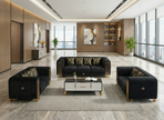 Modern Luxurious Black Velvet Sofa Set / Ruchi