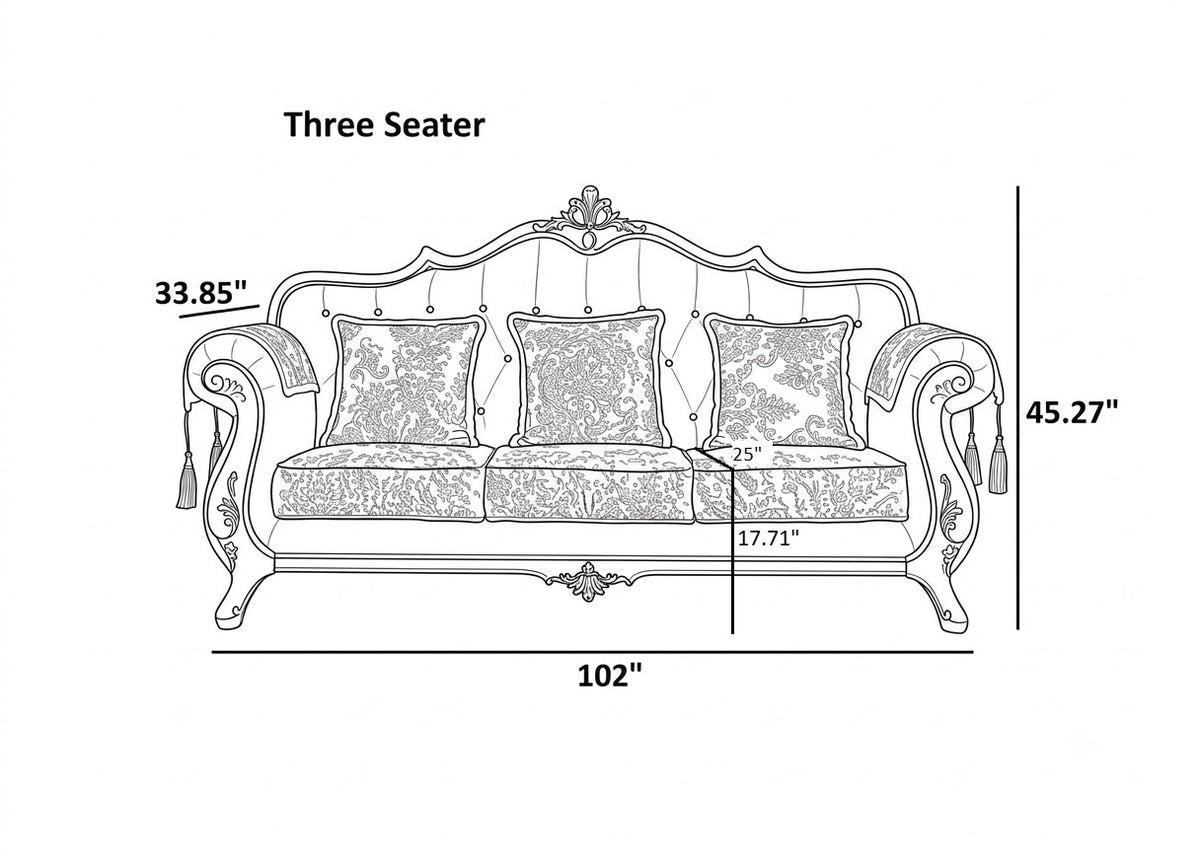 European Velvet Fabric Sofa Set