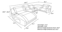 LED Sectional Sofa With Leather Upholstery / Ruchi 