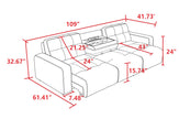 Remote Control Multifunctional Electric Extendable Leather Sofa Bed / Ruchi