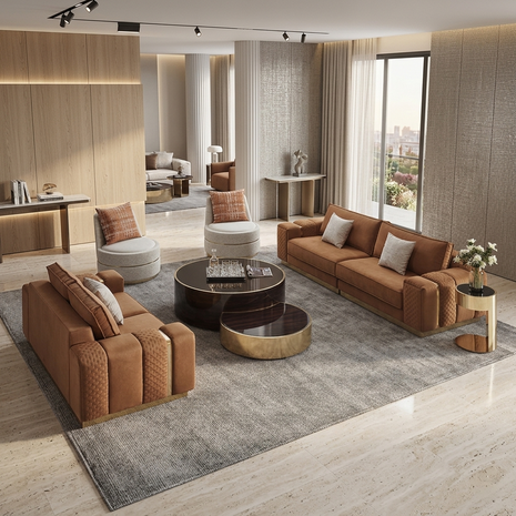 4 Piece Fabric Sectional Sofa Set / Ruchi