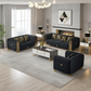 Modern Luxurious Black Velvet Sofa Set / Ruchi
