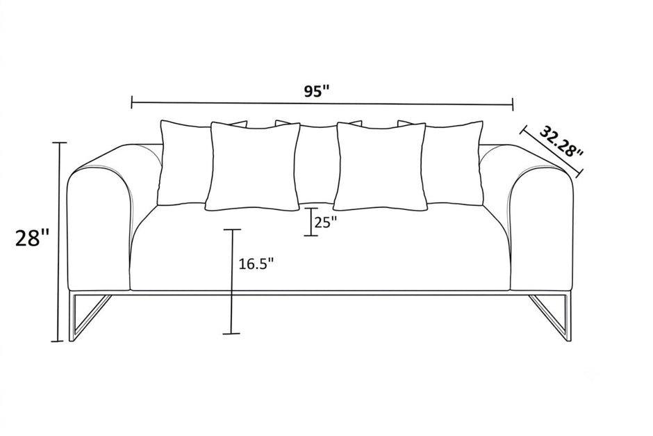 Modern Velvet Wooden Sofa Set