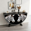 Painted Zebra Wooden Buffet Table With Storage / Ruchi