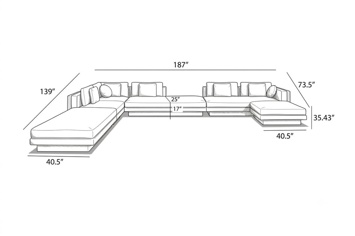 Fabric Upholstered Sectional Sofa