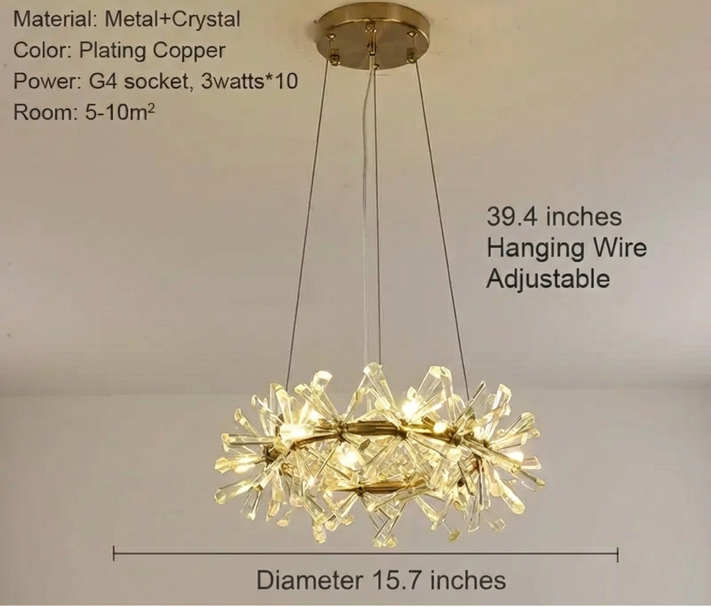 Modern LED Light Crystal Chandelier For Bedroom